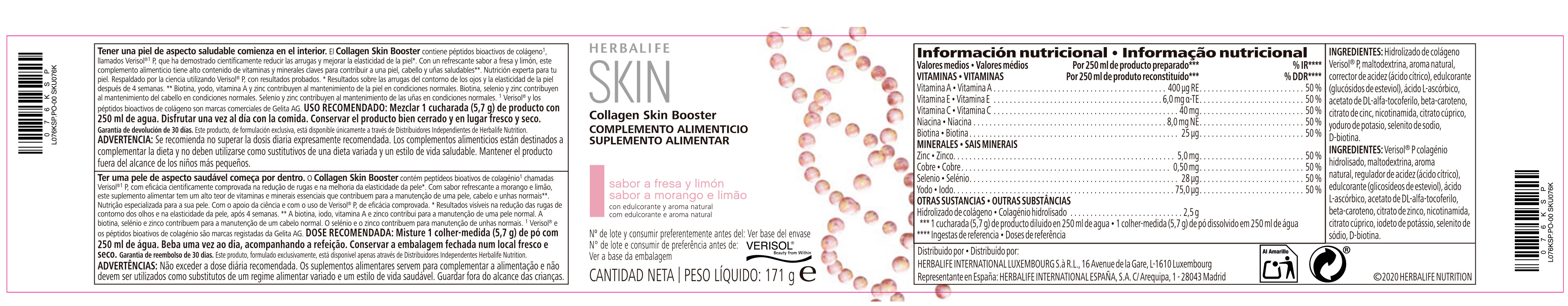 Collagen Skin Booster – Fresa y limón 171 g